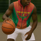Afro Basketball Custom Madagascar Sleeveless Zip Hoodie Come On Angel Manzano - African Pride