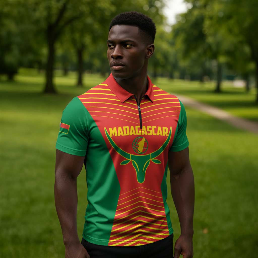 Madagascar Basketball Custom Zipper Polo Shirt Come On Angel Manzano
