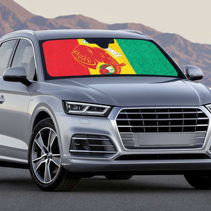 Guinea Basketball Custom Auto Sun Shade Syli Nationale African Pattern