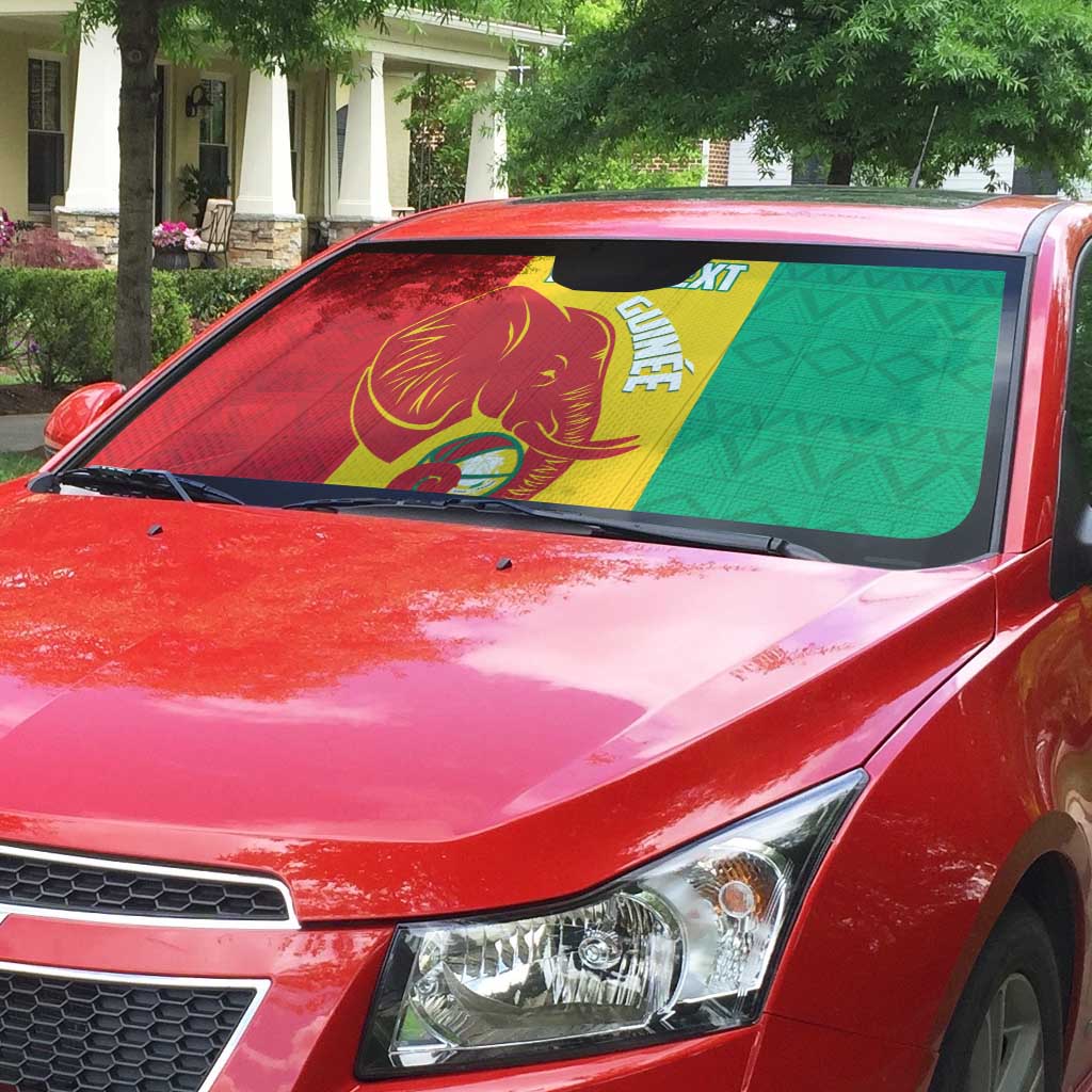 Guinea Basketball Custom Auto Sun Shade Syli Nationale African Pattern