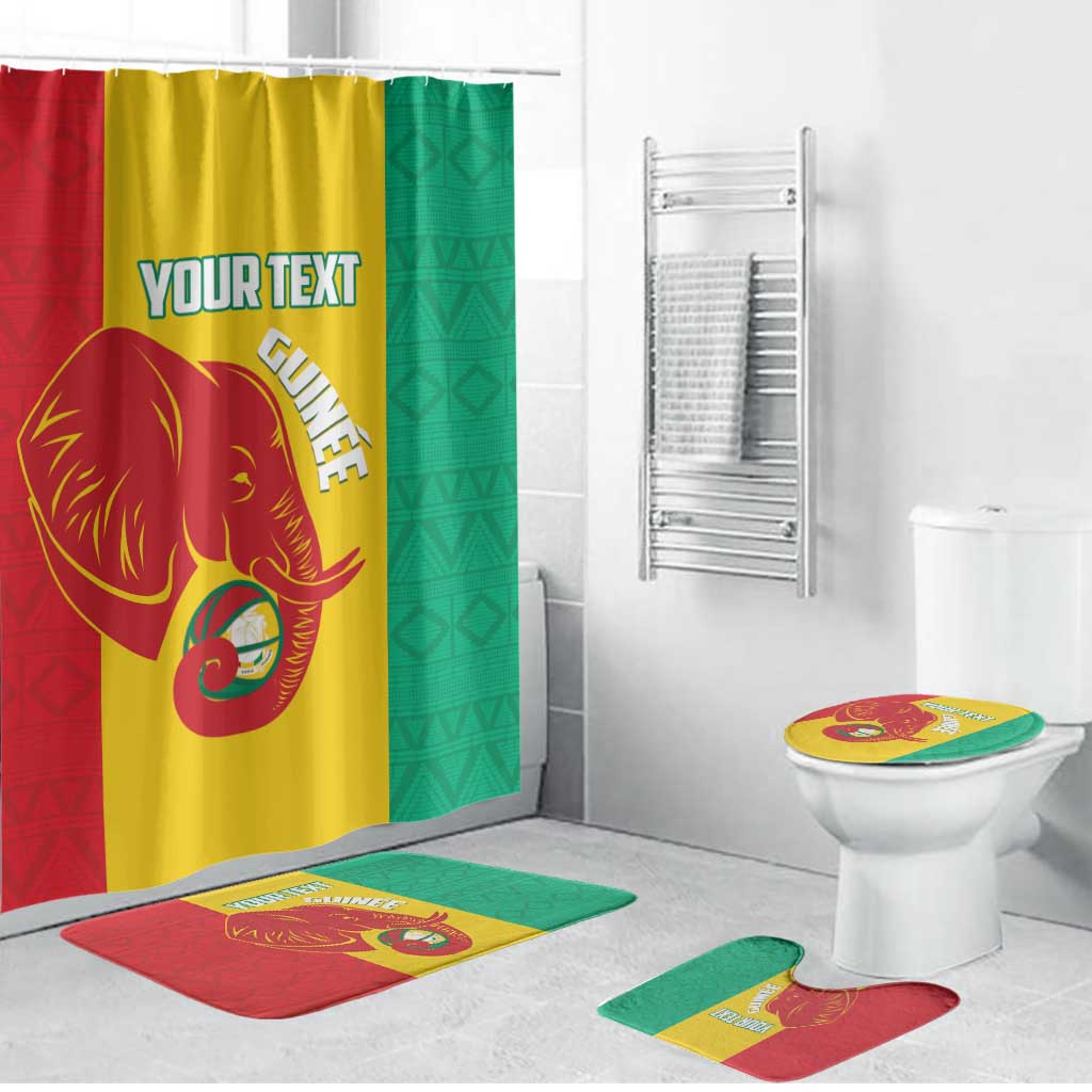 Guinea Basketball Custom Bathroom Set Syli Nationale African Pattern