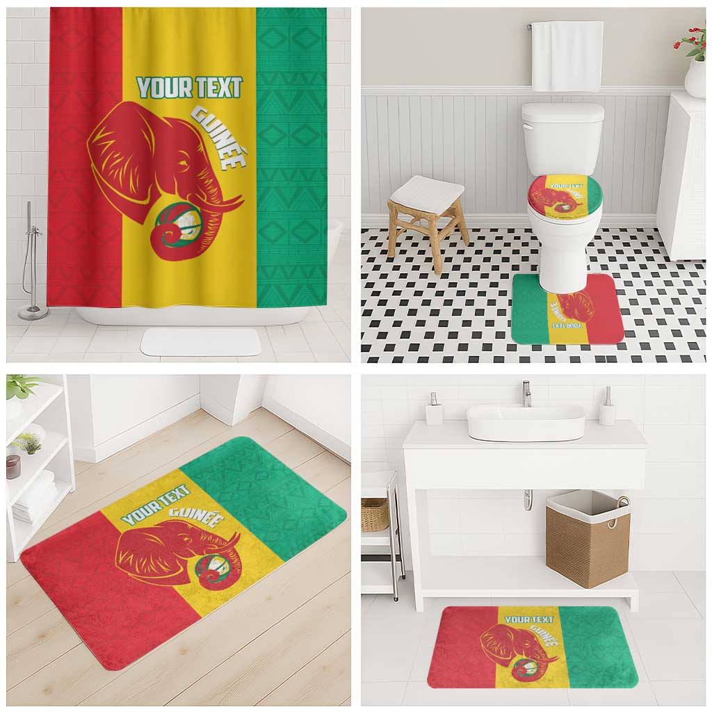 Guinea Basketball Custom Bathroom Set Syli Nationale African Pattern