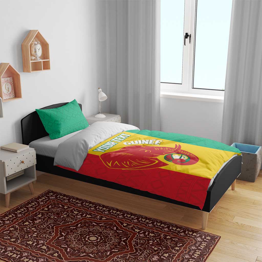 Afro Basketball Custom Guinea Bedding Set Syli Nationale African Pattern - African Pride
