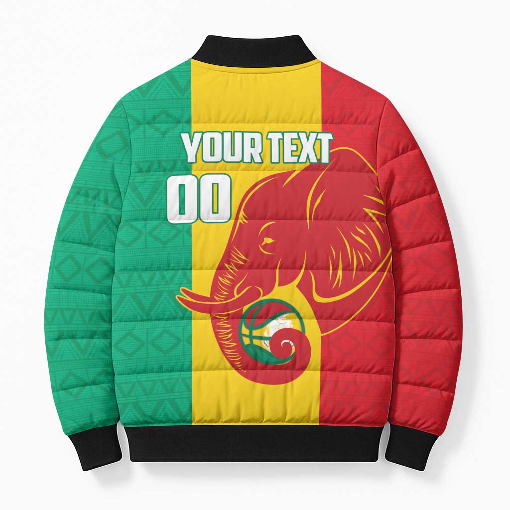 Guinea Basketball Custom Bomber Puffer Jacket Syli Nationale African Pattern