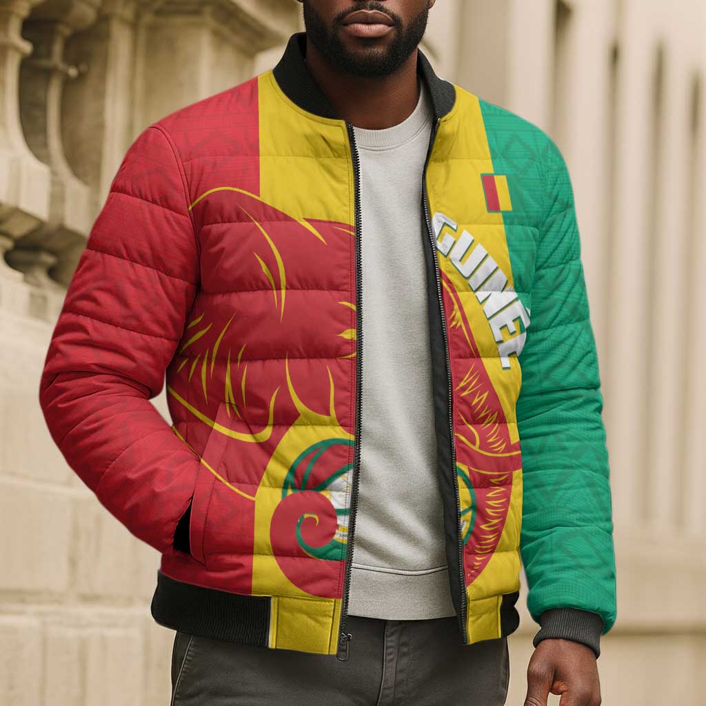 Guinea Basketball Custom Bomber Puffer Jacket Syli Nationale African Pattern