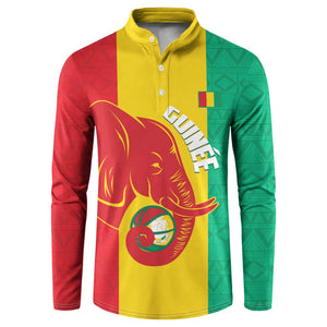 Guinea Basketball Custom Button Sweatshirt Syli Nationale African Pattern