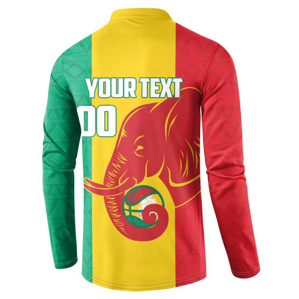 Guinea Basketball Custom Button Sweatshirt Syli Nationale African Pattern
