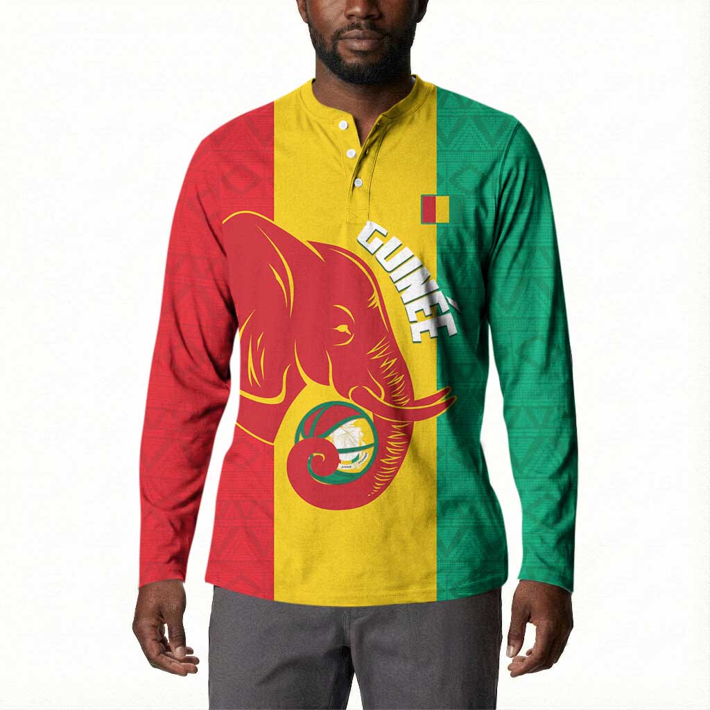 Guinea Basketball Custom Button Sweatshirt Syli Nationale African Pattern