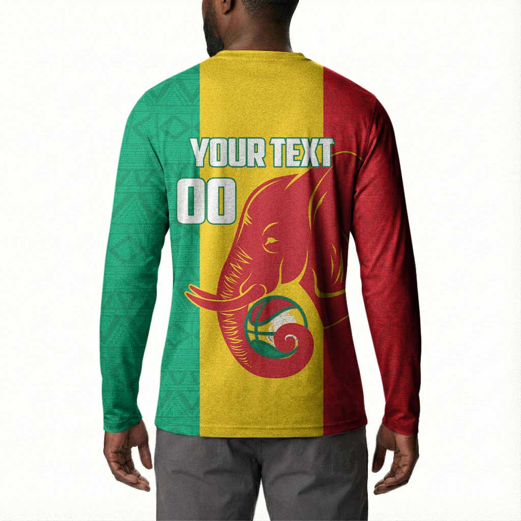 Guinea Basketball Custom Button Sweatshirt Syli Nationale African Pattern
