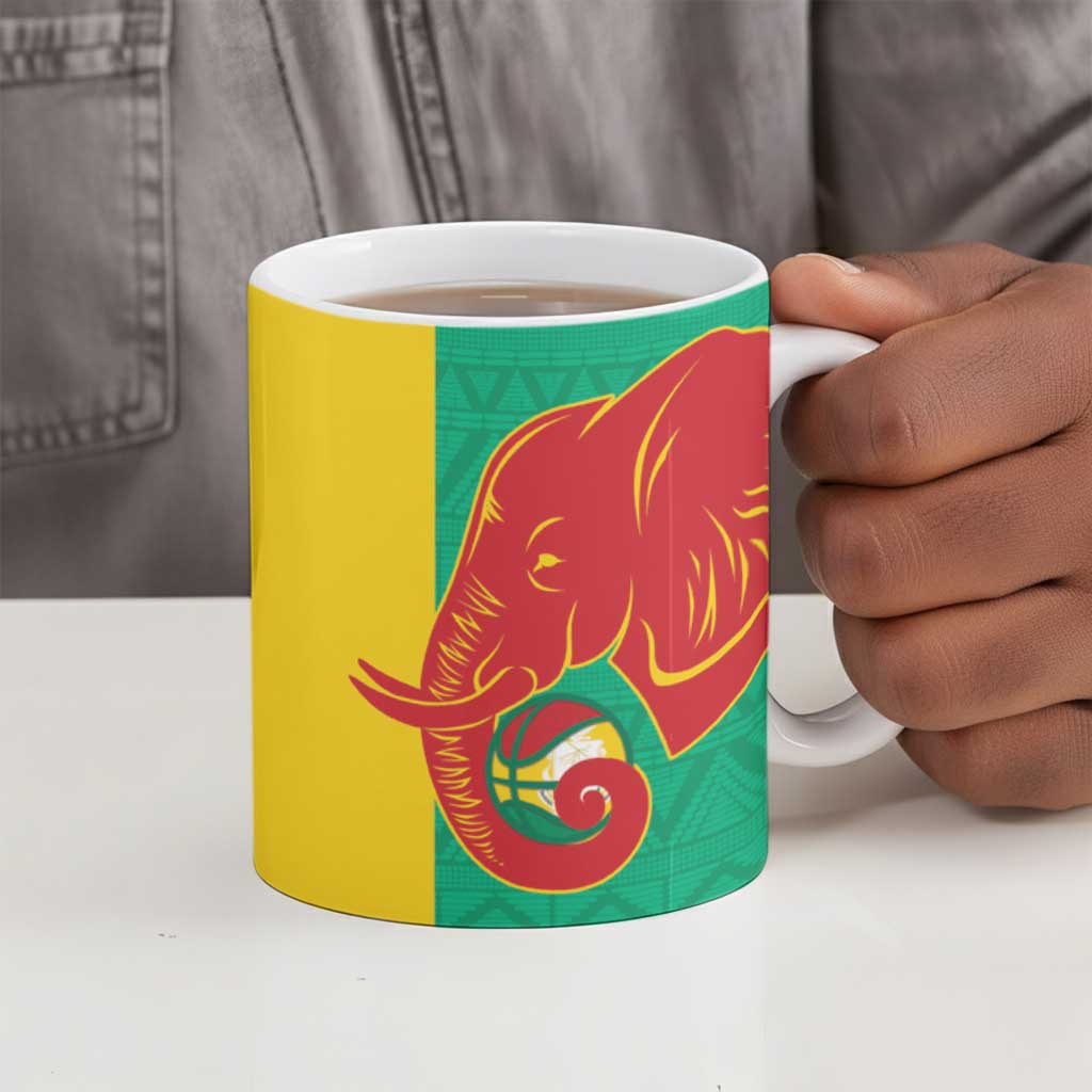 Guinea Basketball Custom Ceramic Mug Syli Nationale African Pattern