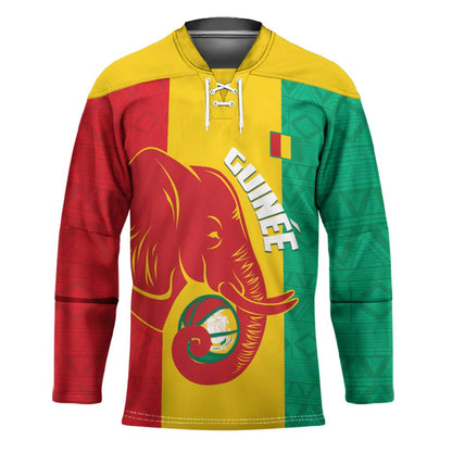 Guinea Basketball Custom Hockey Jersey Syli Nationale African Pattern