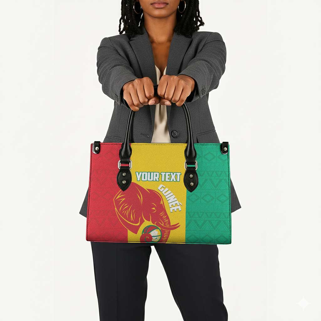 Guinea Basketball Custom Leather Bag Syli Nationale African Pattern