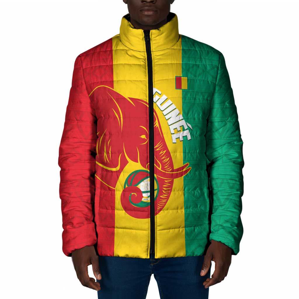 Guinea Basketball Custom Padded Jacket Syli Nationale African Pattern