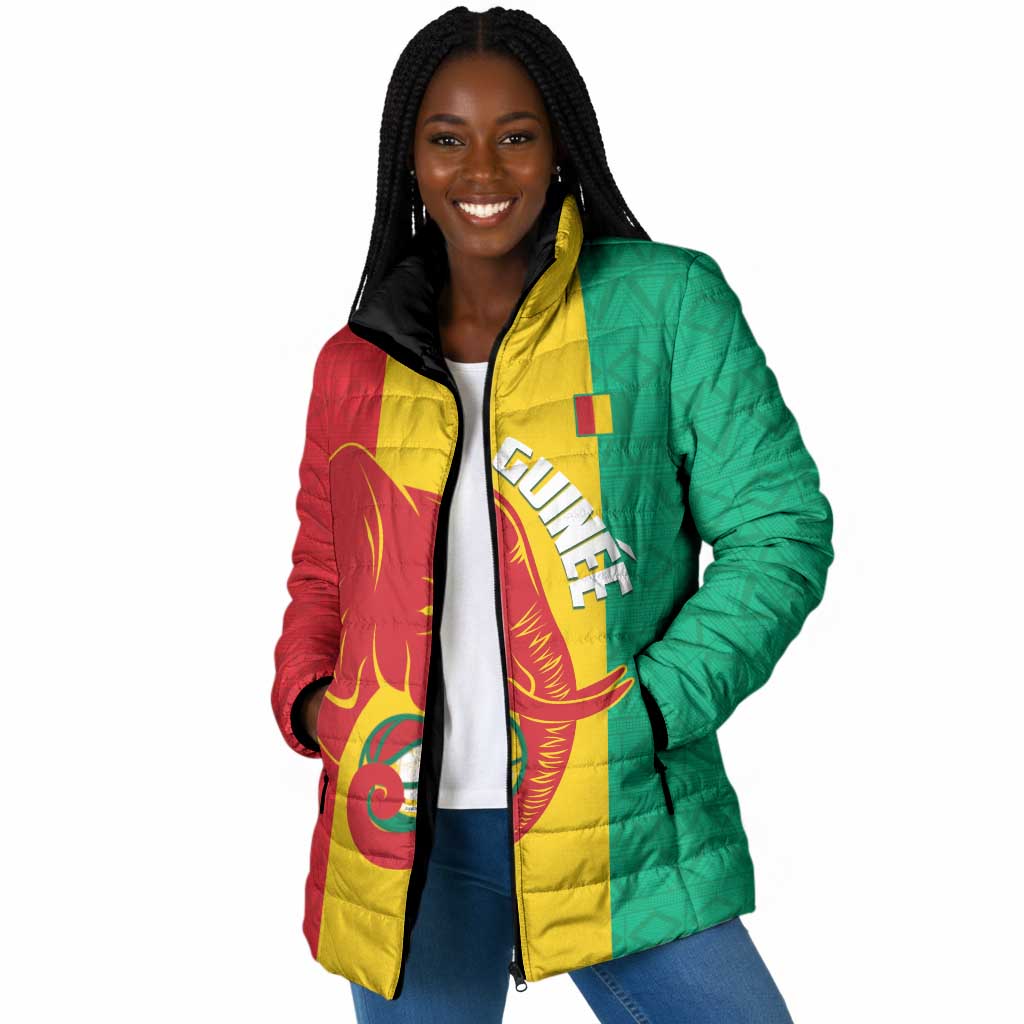 Guinea Basketball Custom Padded Jacket Syli Nationale African Pattern