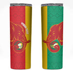 Afro Basketball Custom Guinea Skinny Tumbler Syli Nationale African Pattern - African Pride