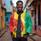 Afro Basketball Custom Guinea Sleeve Zip Bomber Jacket Syli Nationale African Pattern - African Pride