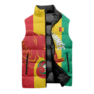 Guinea Basketball Custom Sleeveless Puffer Jacket Syli Nationale African Pattern