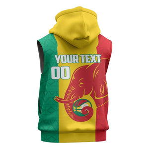 Afro Basketball Custom Guinea Sleeveless Zip Hoodie Syli Nationale African Pattern - African Pride