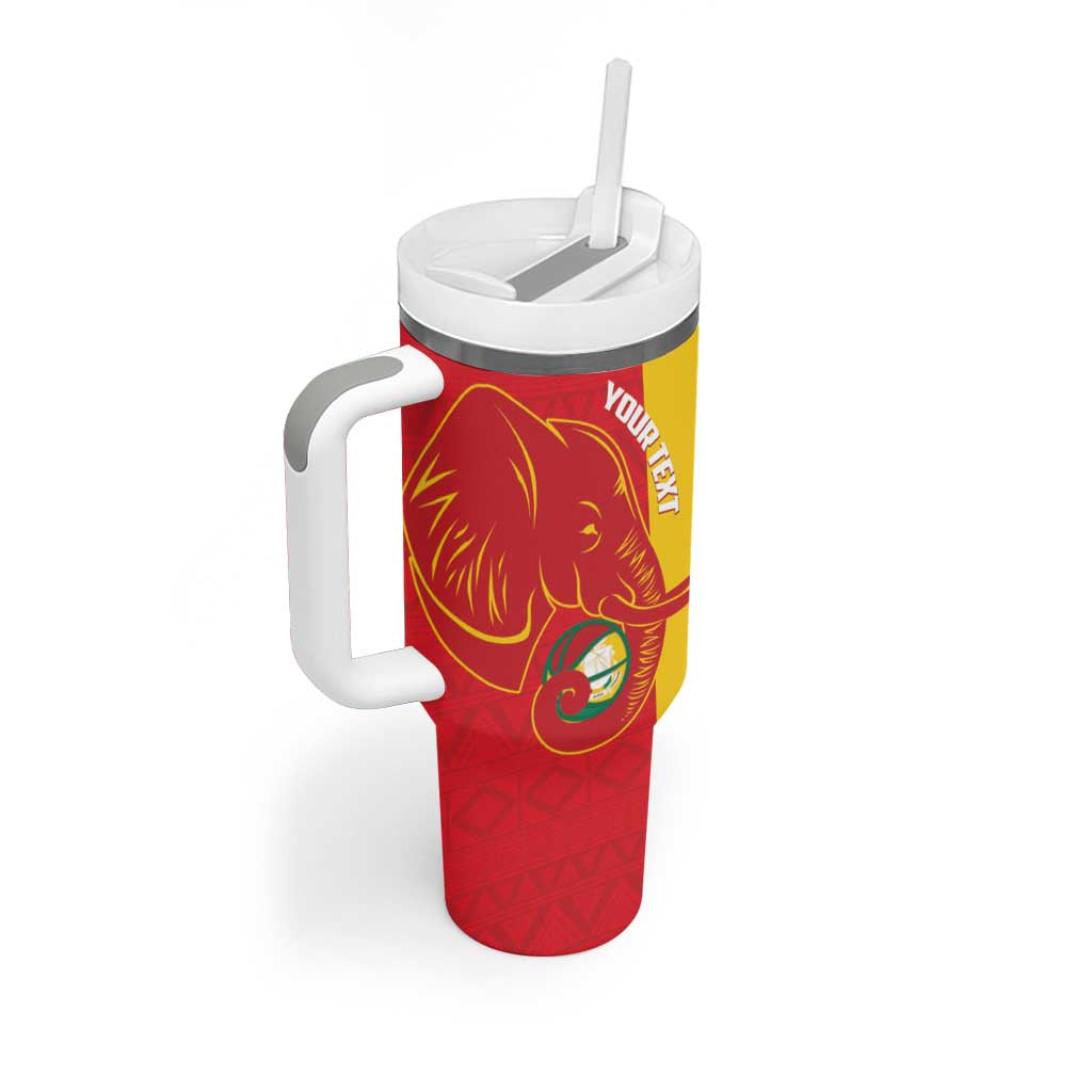 Afro Basketball Custom Guinea Tumbler With Handle Syli Nationale African Pattern - African Pride
