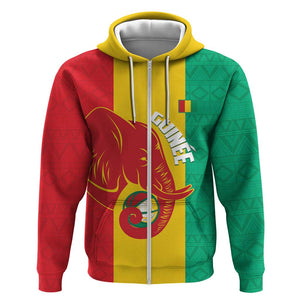 Afro Basketball Custom Guinea Zip Hoodie Syli Nationale African Pattern - African Pride