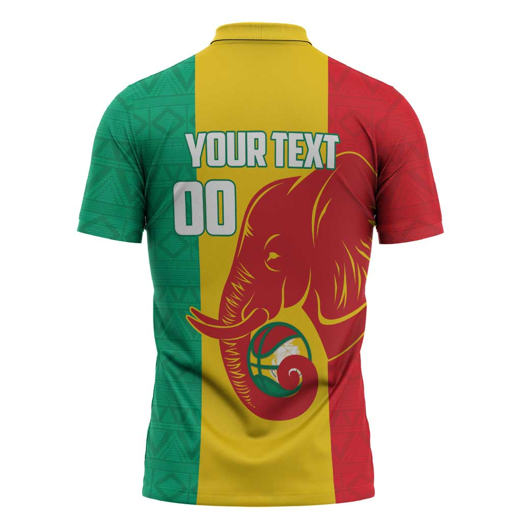 Guinea Basketball Custom Zipper Polo Shirt Syli Nationale African Pattern