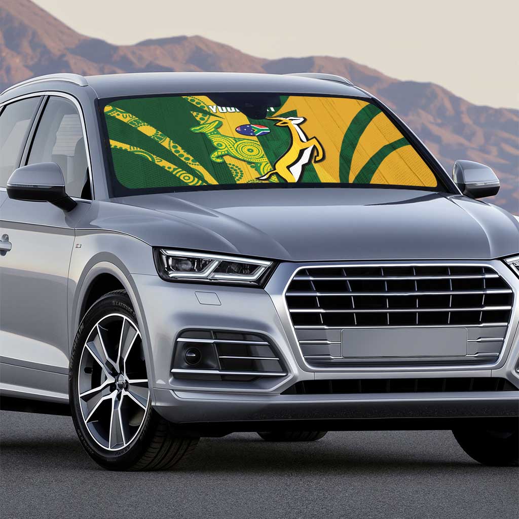 South Africa Australia Rugby Custom Auto Sun Shade Springboks Wallabies Together