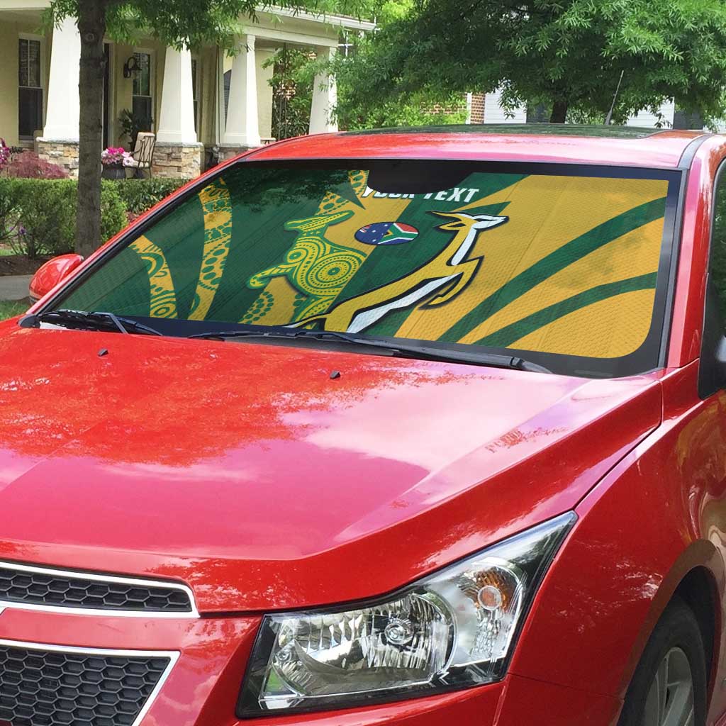 South Africa Australia Rugby Custom Auto Sun Shade Springboks Wallabies Together
