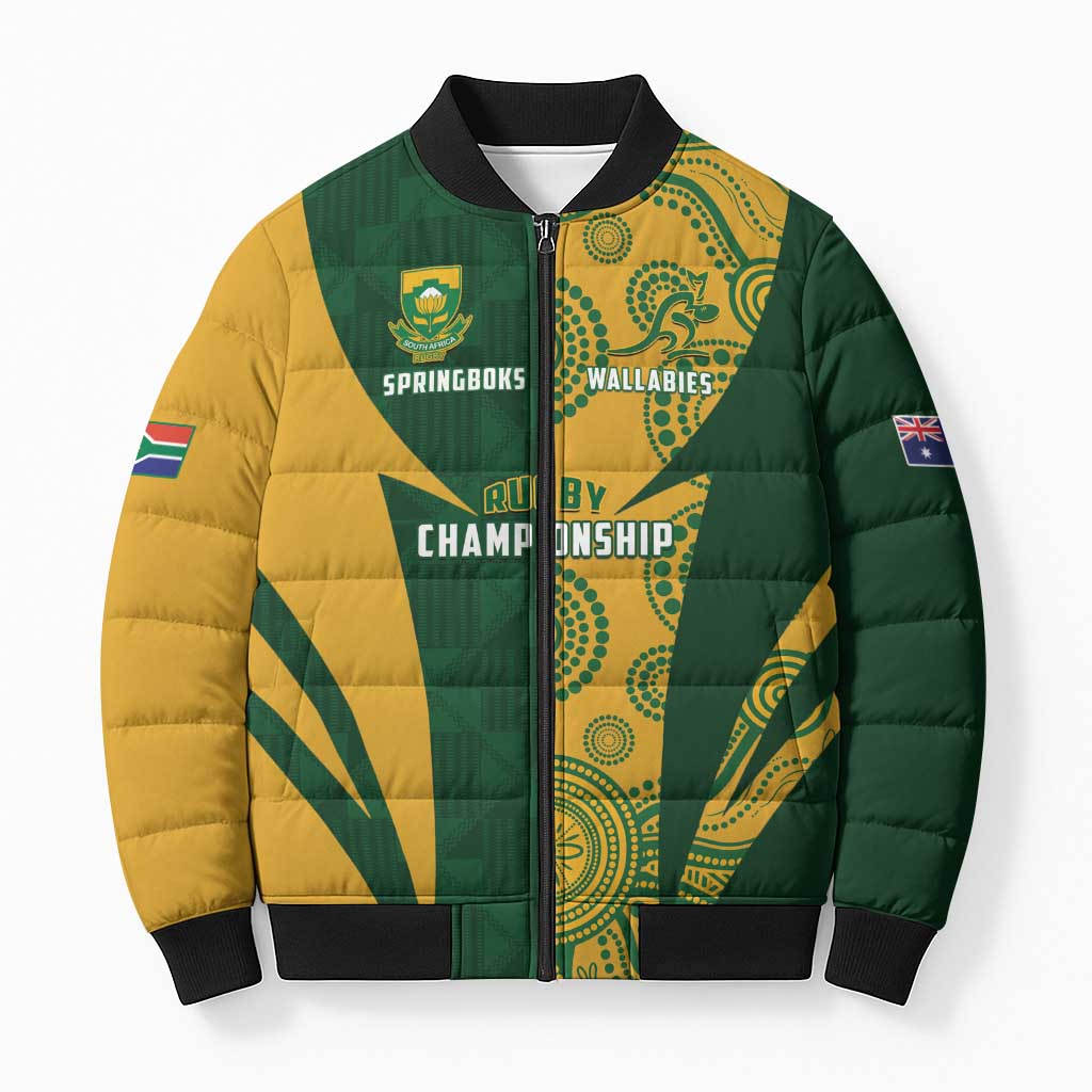South Africa Australia Rugby Custom Bomber Puffer Jacket Springboks Wallabies Together
