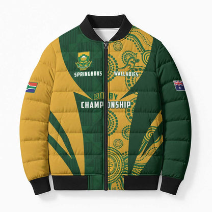 South Africa Australia Rugby Custom Bomber Puffer Jacket Springboks Wallabies Together