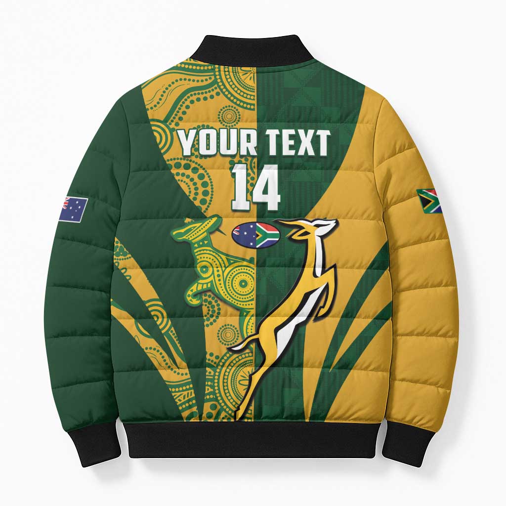 South Africa Australia Rugby Custom Bomber Puffer Jacket Springboks Wallabies Together