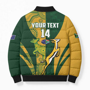 South Africa Australia Rugby Custom Bomber Puffer Jacket Springboks Wallabies Together