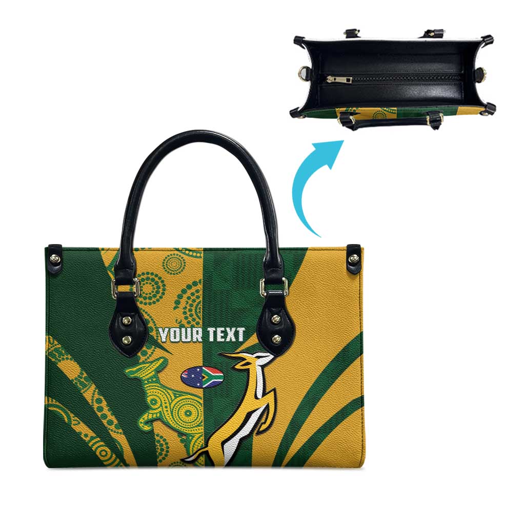 South Africa Australia Rugby Custom Leather Bag Springboks Wallabies Together