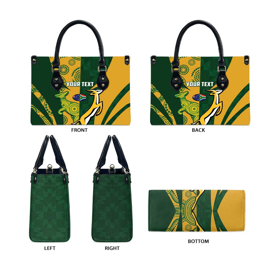 South Africa Australia Rugby Custom Leather Bag Springboks Wallabies Together