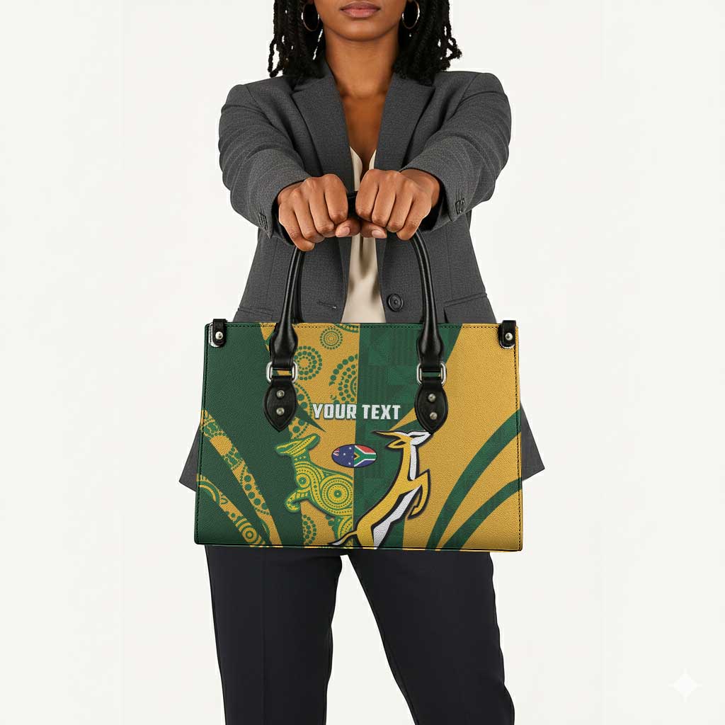 South Africa Australia Rugby Custom Leather Bag Springboks Wallabies Together