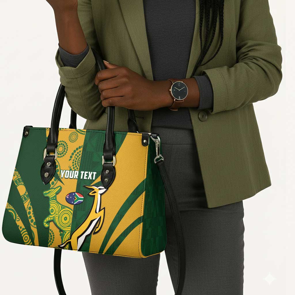 South Africa Australia Rugby Custom Leather Bag Springboks Wallabies Together