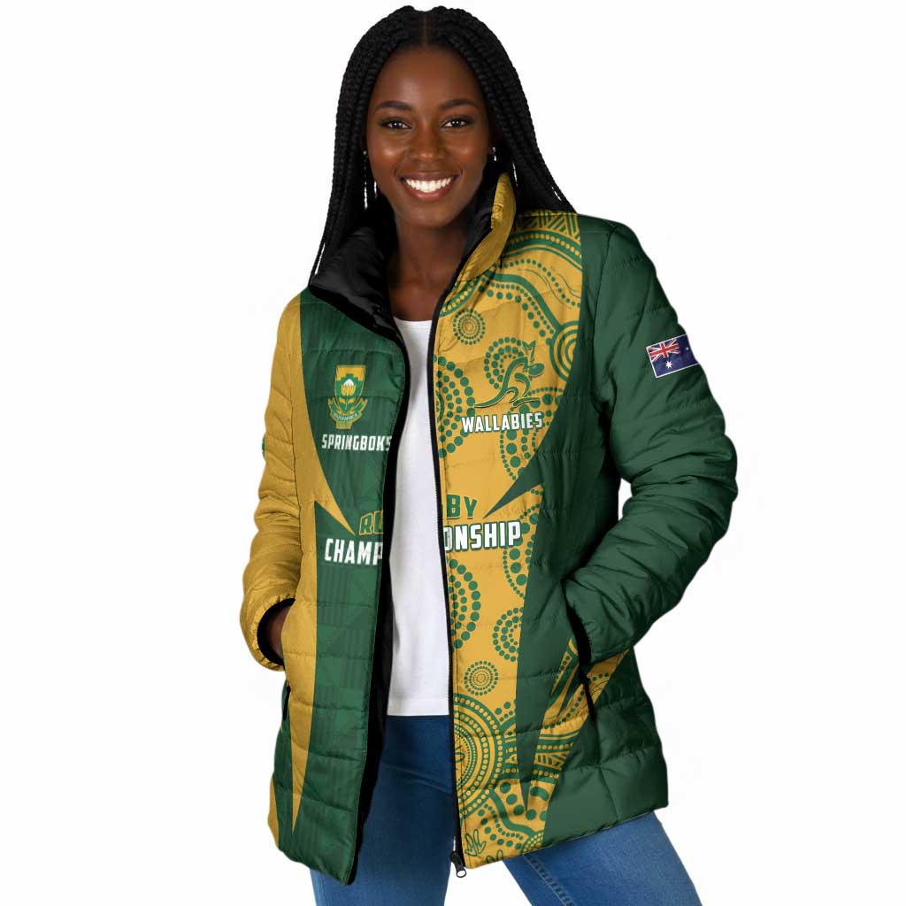 South Africa Australia Rugby Custom Padded Jacket Springboks Wallabies Together