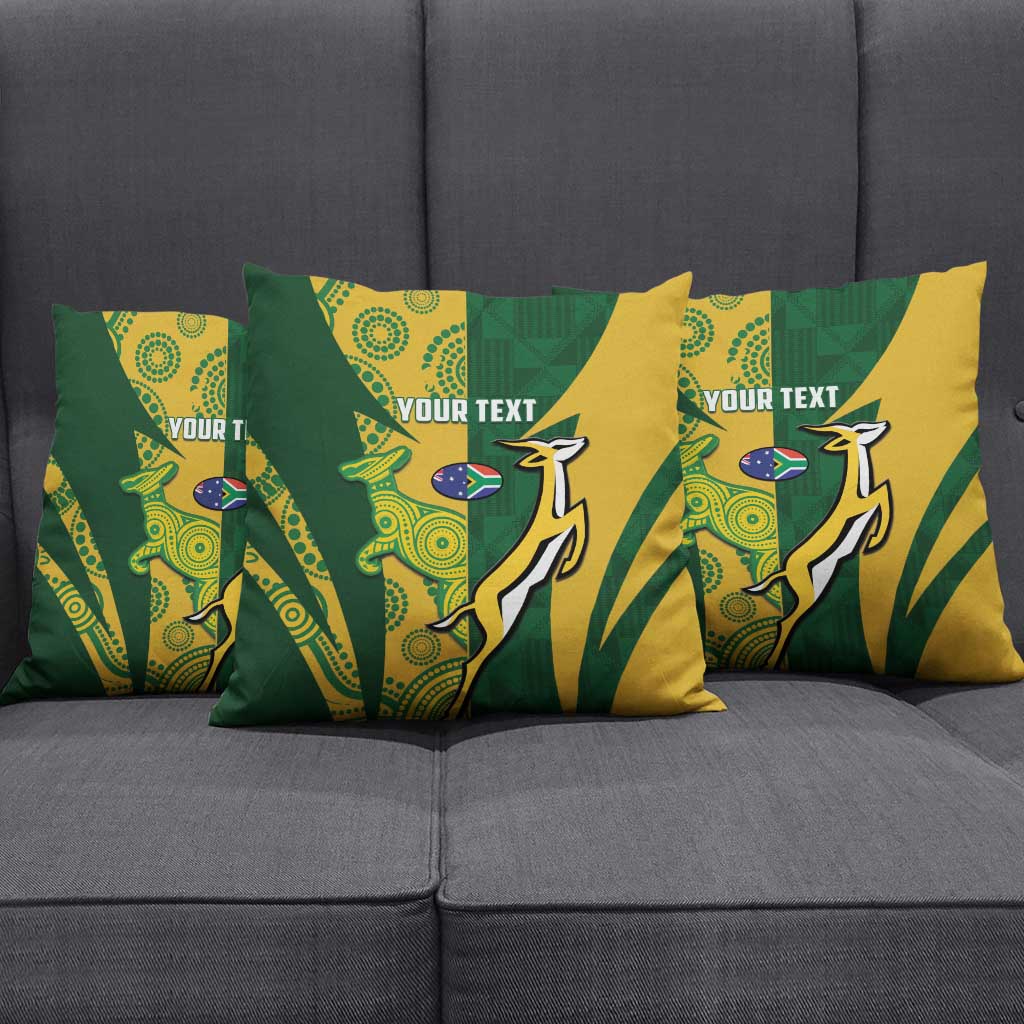 South Africa Australia Rugby Custom Pillow Cover Springboks Wallabies Together