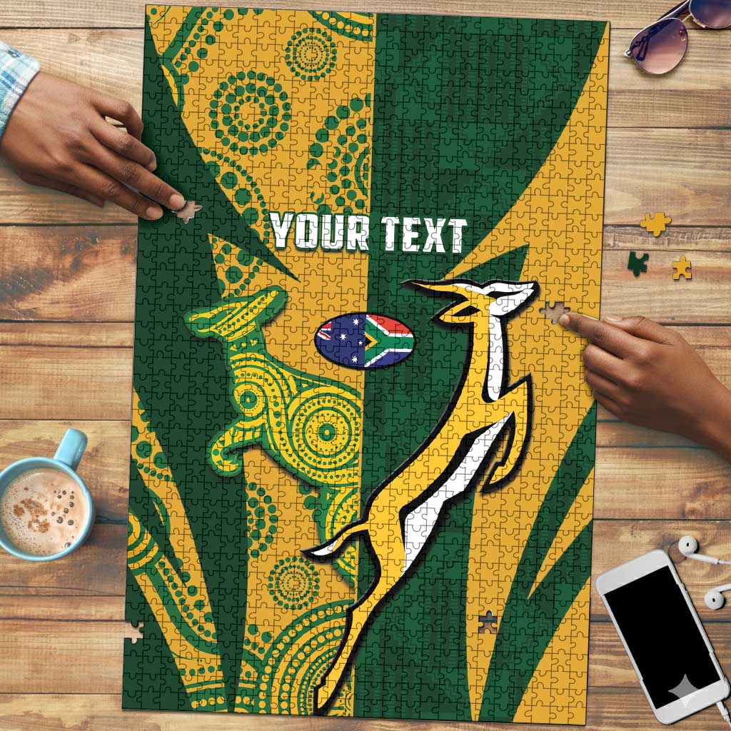 South Africa Australia Rugby Custom Puzzle Springboks Wallabies Together