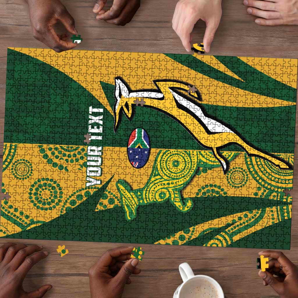 South Africa Australia Rugby Custom Puzzle Springboks Wallabies Together