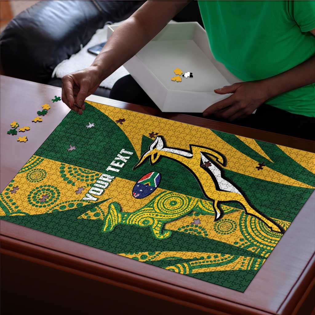 South Africa Australia Rugby Custom Puzzle Springboks Wallabies Together