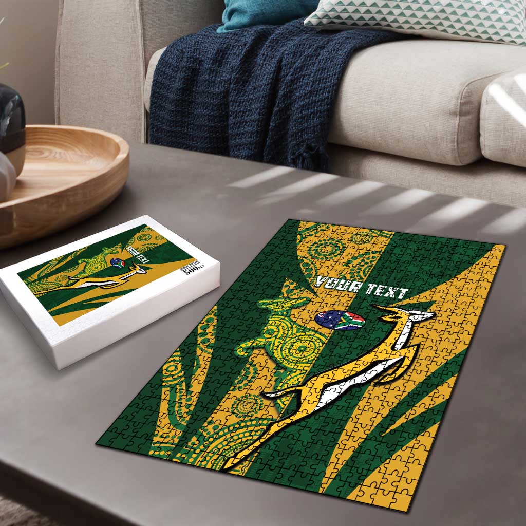 South Africa Australia Rugby Custom Puzzle Springboks Wallabies Together