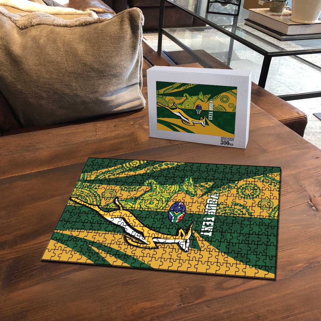 South Africa Australia Rugby Custom Puzzle Springboks Wallabies Together