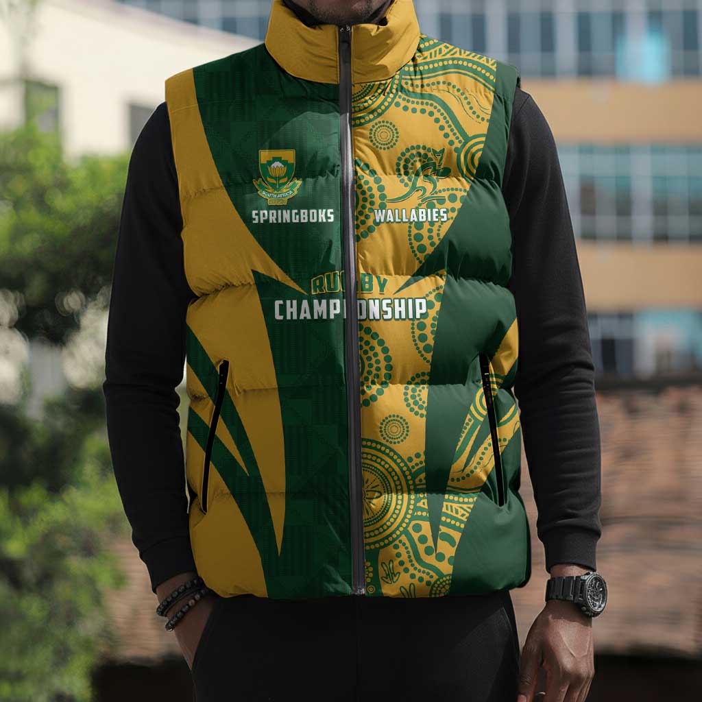 South Africa Australia Rugby Custom Sleeveless Puffer Jacket Springboks Wallabies Together