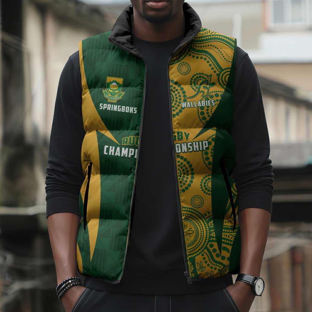 South Africa Australia Rugby Custom Sleeveless Puffer Jacket Springboks Wallabies Together