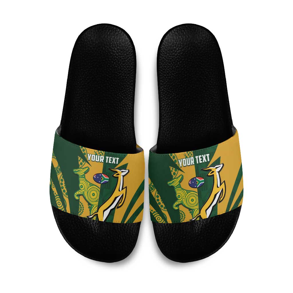 South Africa Australia Rugby Custom Slide Sandals Springboks Wallabies Together