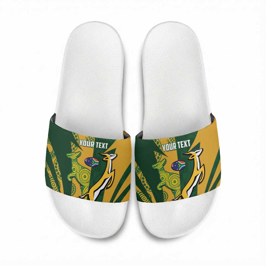 South Africa Australia Rugby Custom Slide Sandals Springboks Wallabies Together
