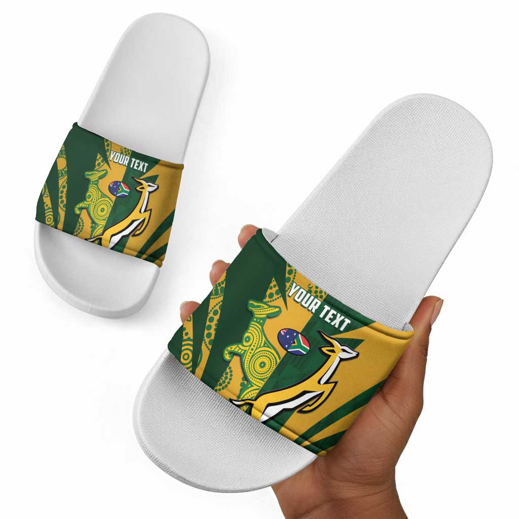 South Africa Australia Rugby Custom Slide Sandals Springboks Wallabies Together