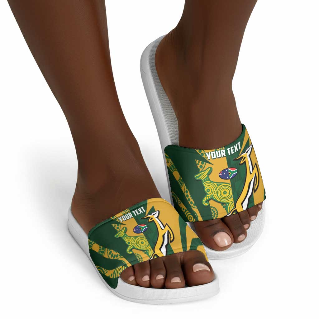 South Africa Australia Rugby Custom Slide Sandals Springboks Wallabies Together