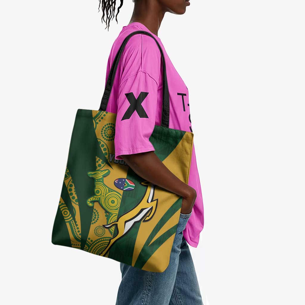 South Africa Australia Rugby Custom Tote Bag Springboks Wallabies Together