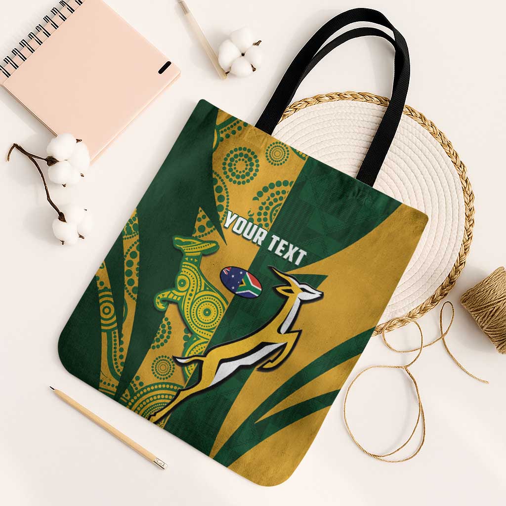 South Africa Australia Rugby Custom Tote Bag Springboks Wallabies Together